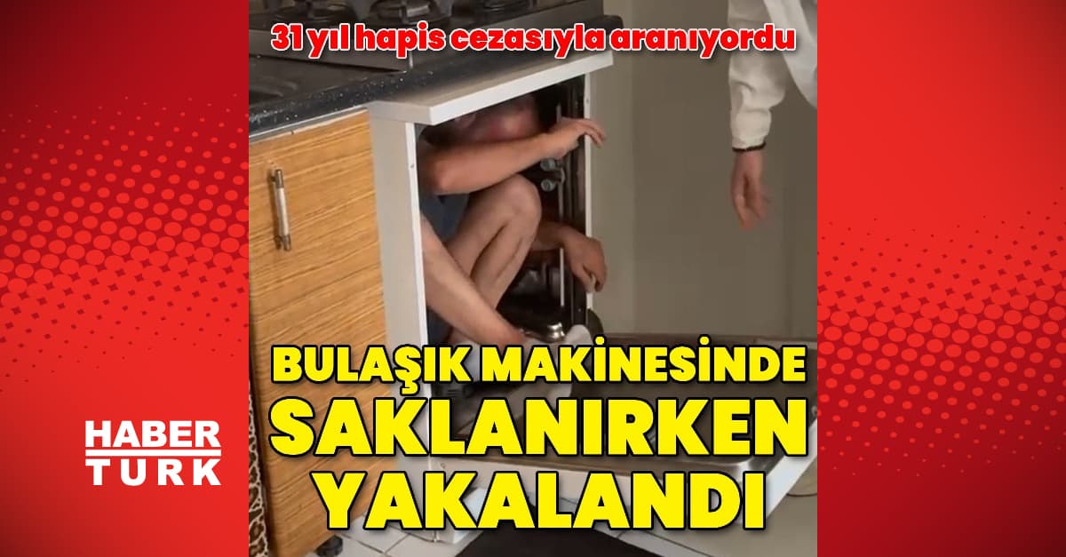 Bulaşık makinesinde yakalandı