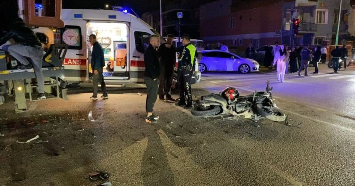 Motosiklet ile sepetli vinç çarpıştı: 1 ölü, 1 ağır yaralı
