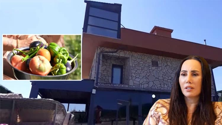 Asena’nın çiftlik evi... Bahçesinde sebze meyvesini kendi yetiştiriyor!
