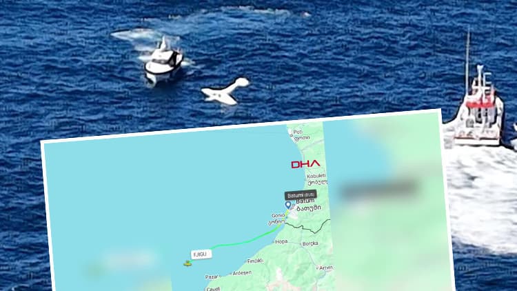 Gürcistan'dan kalkan uçak Rize'de denize acil iniş yaptı: Ekipler kurtarma çalışması başlattı