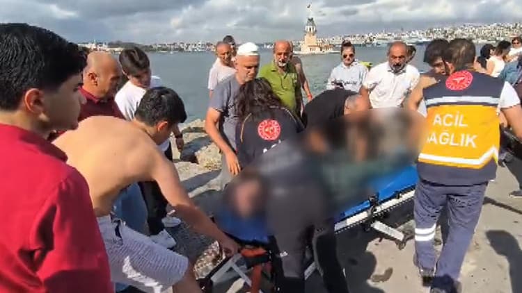 Üsküdar'da denizde panik: Zıpkınla balık avlarken ölümden döndü