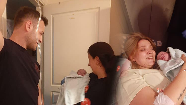 Genç kadının doğumunu itfaiye personeli gerçekleştirdi