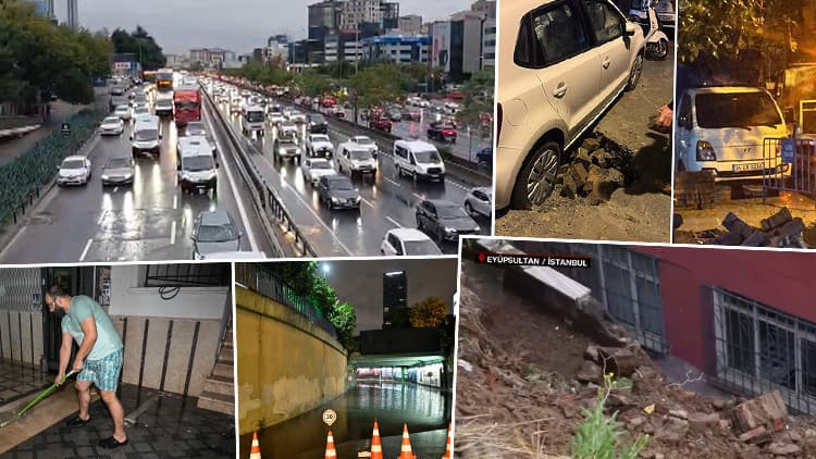 İstanbul ve Ankara'da yağış alarmı! Yollar göle döndü, evleri su bastı