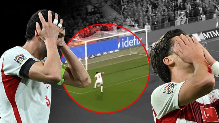 Belçika-Türkiye maçının kırılma anı: Merih Demiral boş kaleyi kaçırdı!