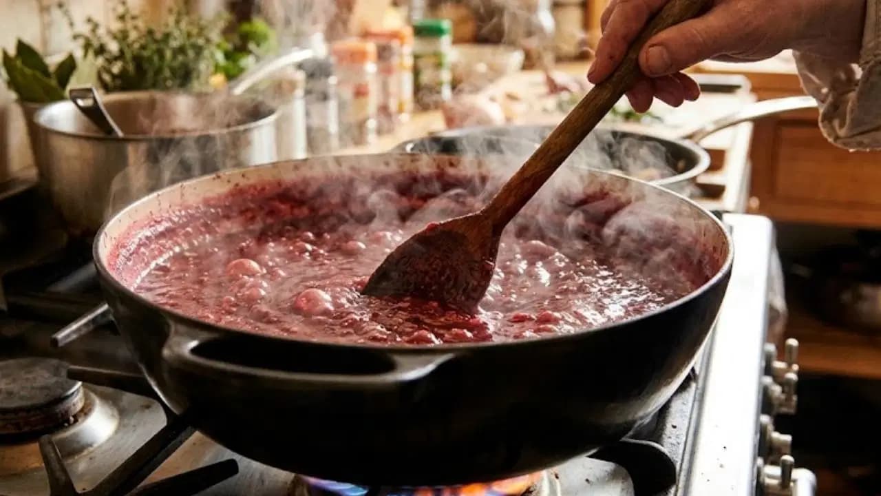 Güneşte demlenmiş mükemmel ev yapımı salça!