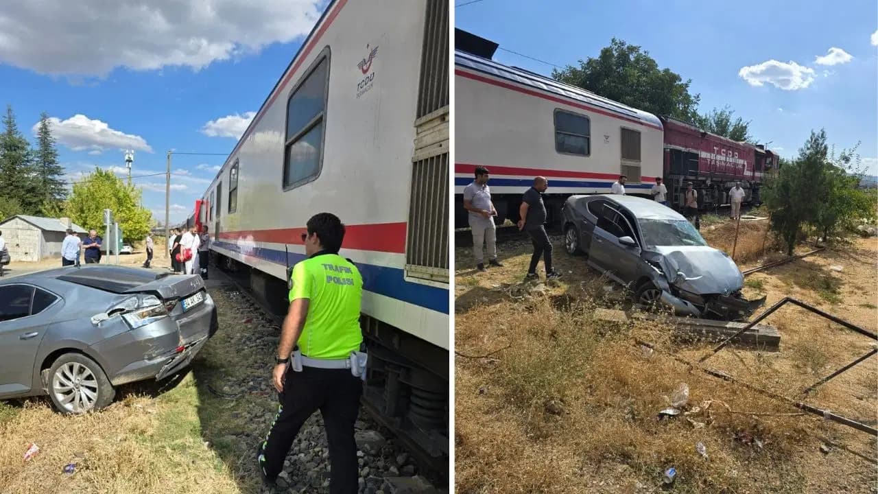 Bingöl'de tren otomobile çarptı: Hemzemin geçitteki kazada 1 kişi yaralandı
