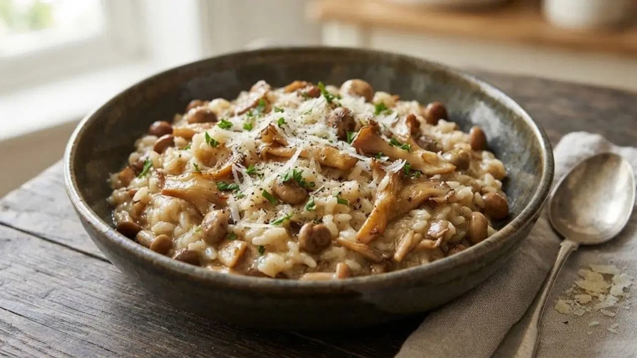 Akşam yemeğine İtalyan dokunuşu: Kremalı mantarlı risotto tarifi