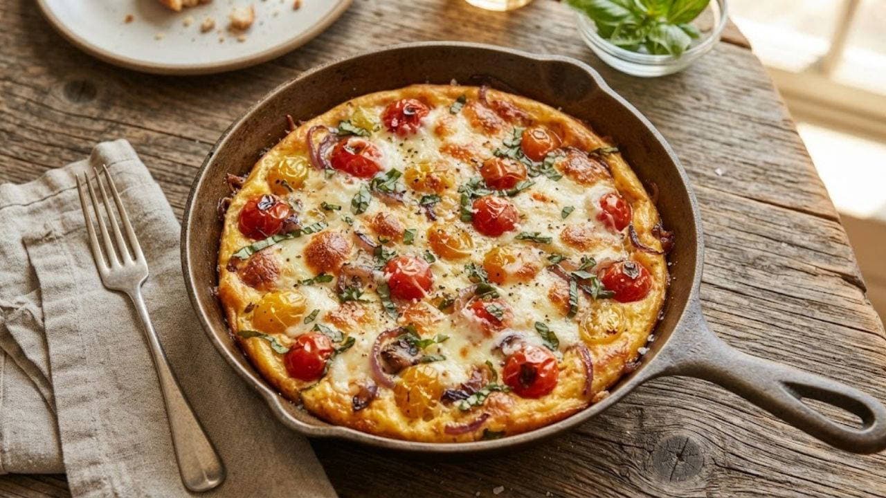 Kahvaltıya renk katan pratik lezzet: Domatesli frittata tarifi