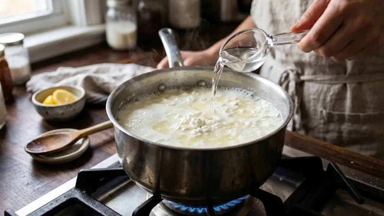 Sadece 2 malzemeyle sütün ipeksi dönüşümü: Ev yapımı İtalyan ricotta peyniri tarifi...