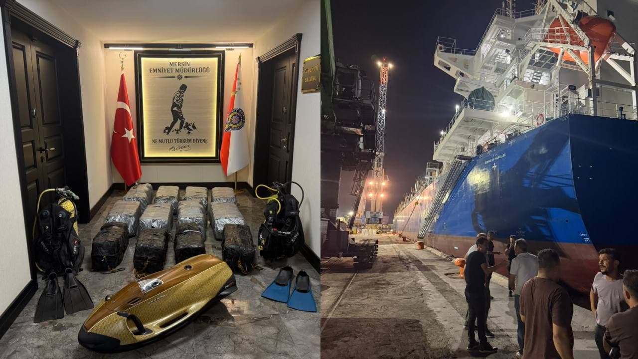Adres şaşırtmayacak... Mersin Limanı'ndaki geminin altından paket paket kokain çıktı!