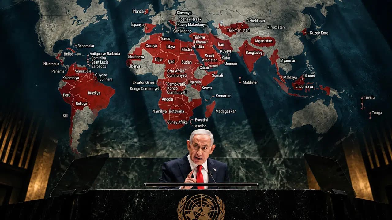 Netanyahu'nun BM'deki konuşmasını dinlemeyen 77 ülkenin tam listesi... Bazıları hiç gelmedi, bazıları ise salonu terk etti!