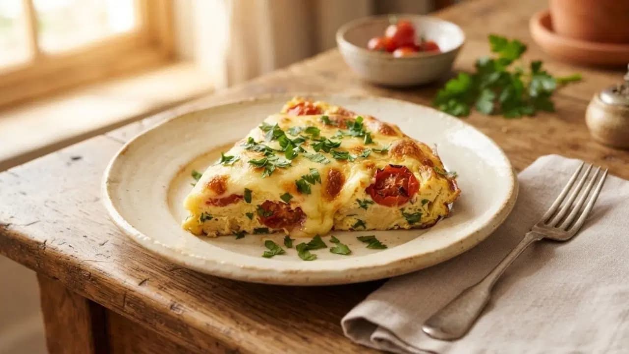 Kahvaltıya renk katan pratik lezzet: Domatesli frittata tarifi