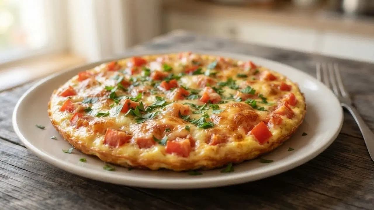 Kahvaltıya renk katan pratik lezzet: Domatesli frittata tarifi