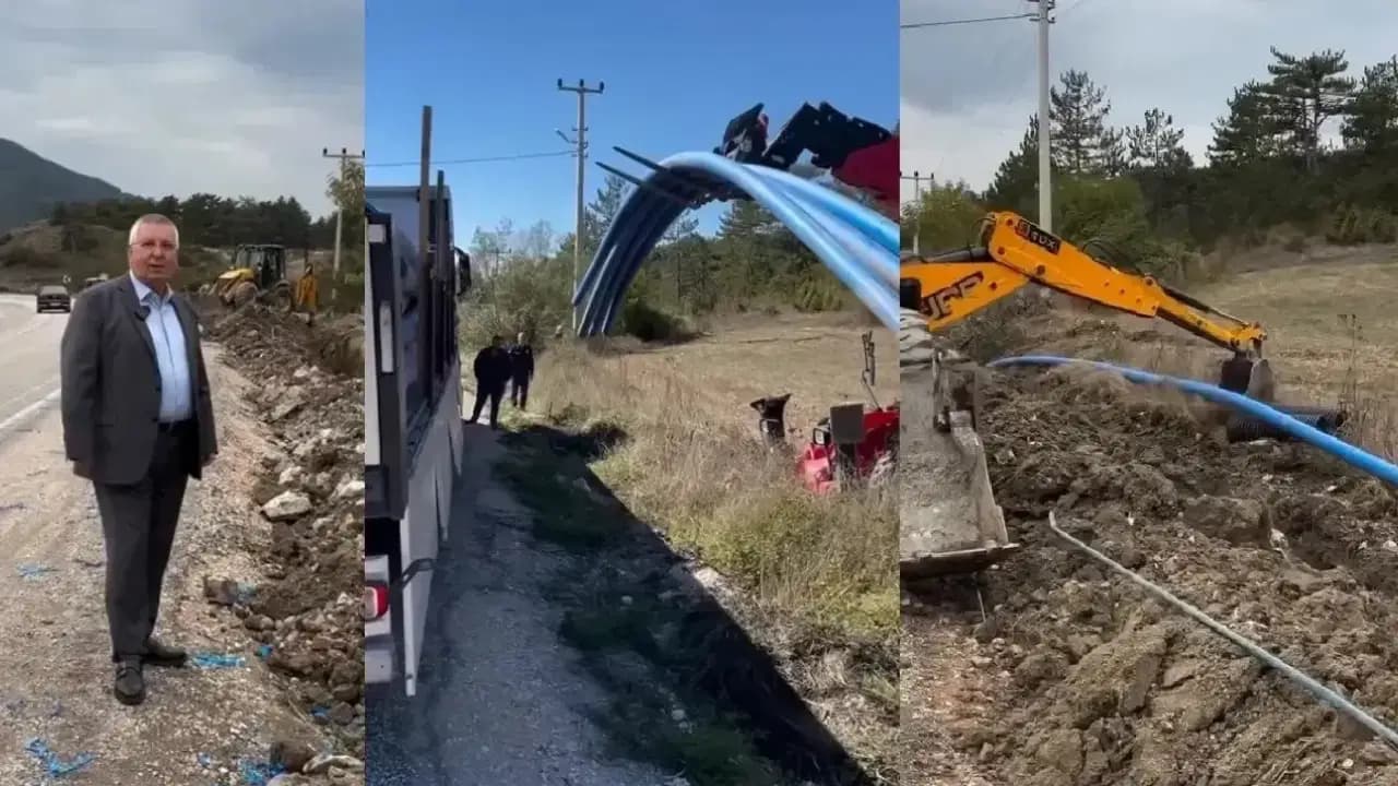Göynük’te eski su boruları yenileniyor