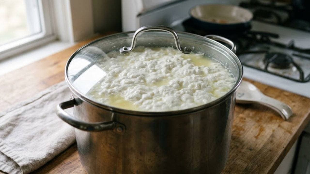 Sadece 2 malzemeyle sütün ipeksi dönüşümü: Ev yapımı İtalyan ricotta peyniri tarifi...
