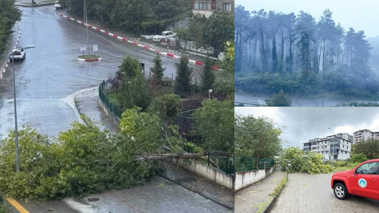 Bartın'da kuvvetli rüzgar... Elektrik direkleri devrildi, asansörlerde mahsur kalanlar oldu