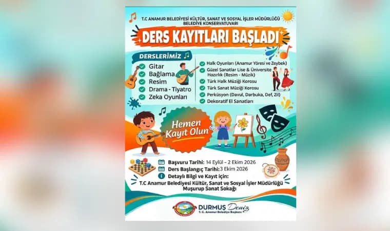 Anamur'da kültür ve sanat kursları için kayıtlar başlıyor