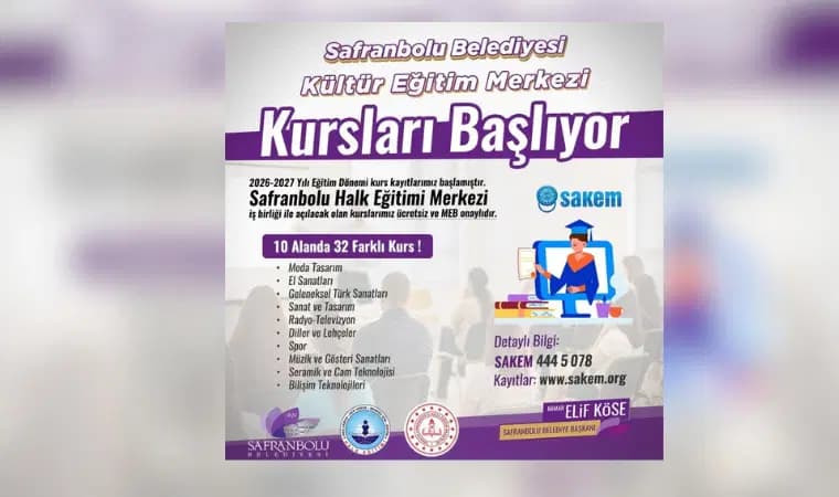 Safranbolu kültür merkezinde yeni dönem kurs kayıtları başladı