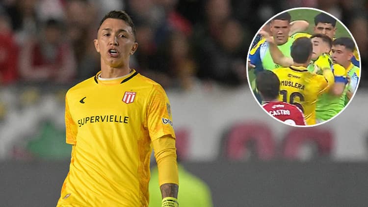 Arjantin'de final maçında ortalık karıştı: Trivela gol yiyen Muslera, rakibinin boğazına yapıştı!