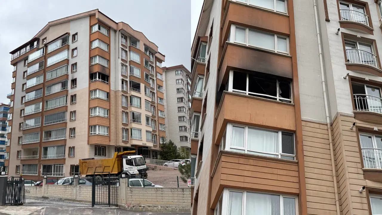 Başkentte yangın paniği... Anne ile oğlu mahsur kaldı